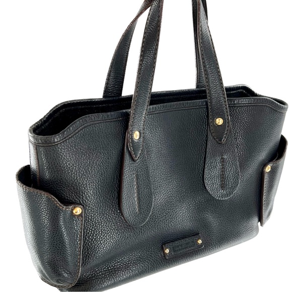 Salvatore Ferragamo Pebbled Leather Tote Satchel Bag Black, RARE Vintage - Picture 14 of 17